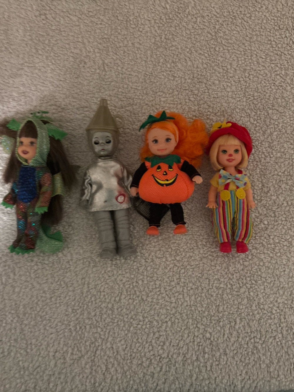 4 Kids Pumpkin Halloween Costume Collectible Dolls-